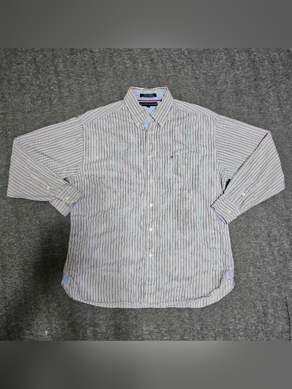 Tommy Hilfiger Striped Button Down Shirt Long Sleeve Large